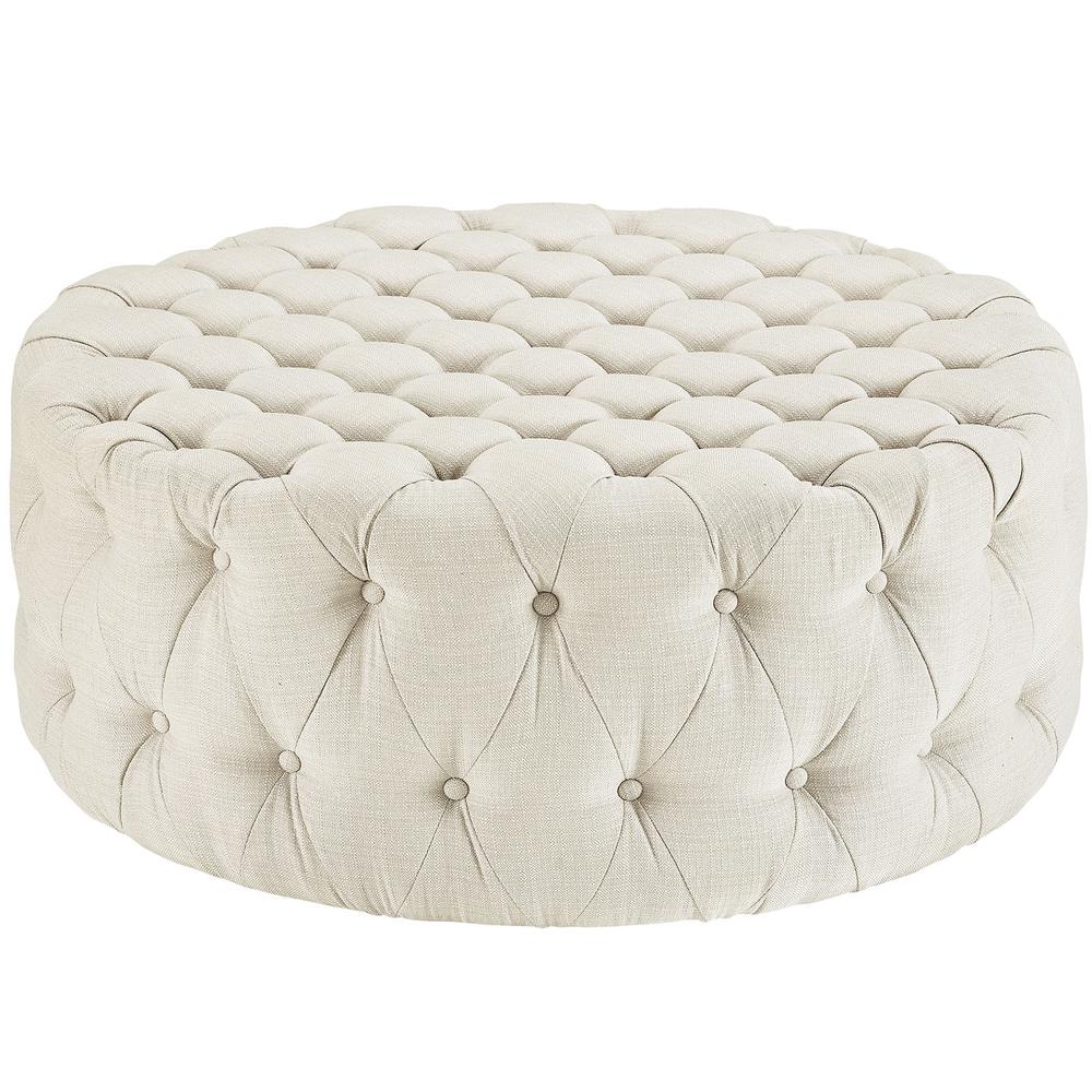 Amour Upholstered Fabric Ottoman. Picture 1