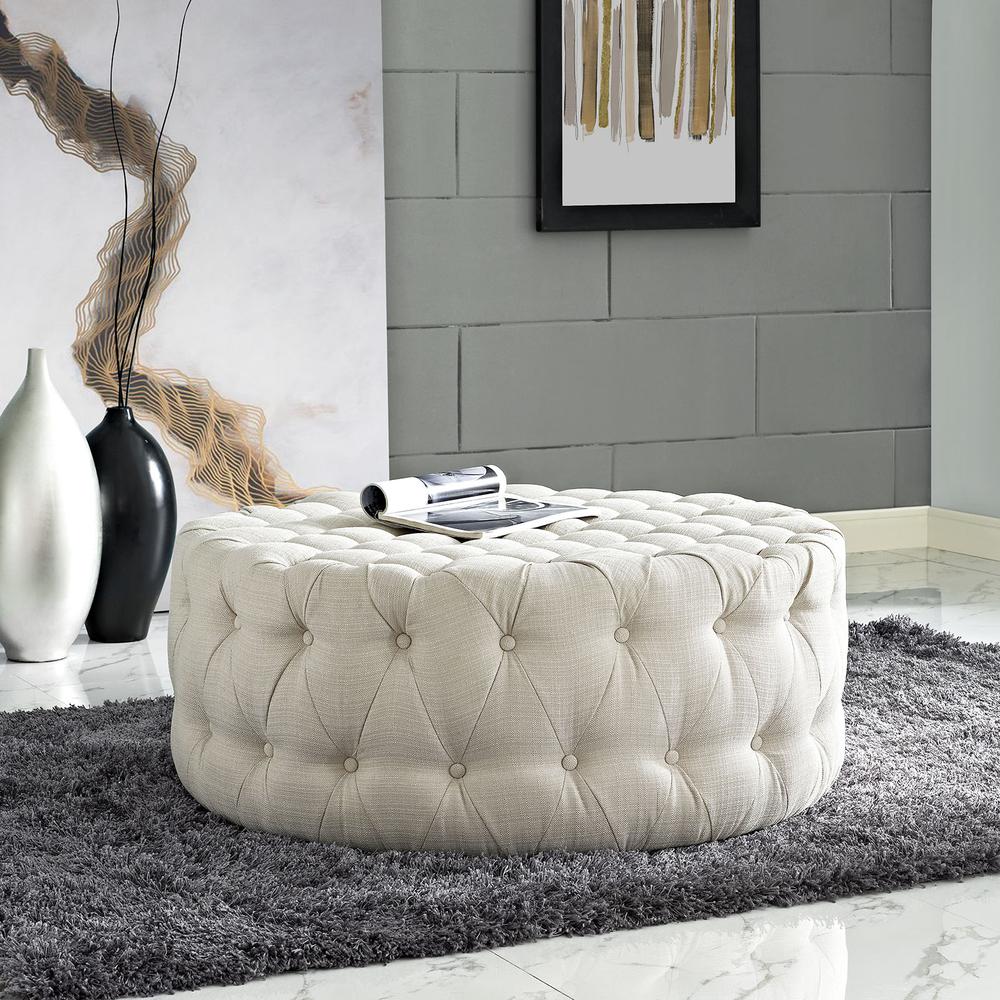 Amour Upholstered Fabric Ottoman. Picture 4