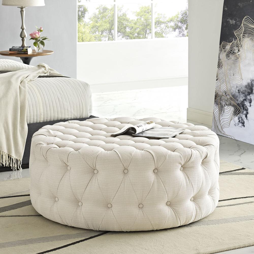 Amour Upholstered Fabric Ottoman. Picture 6