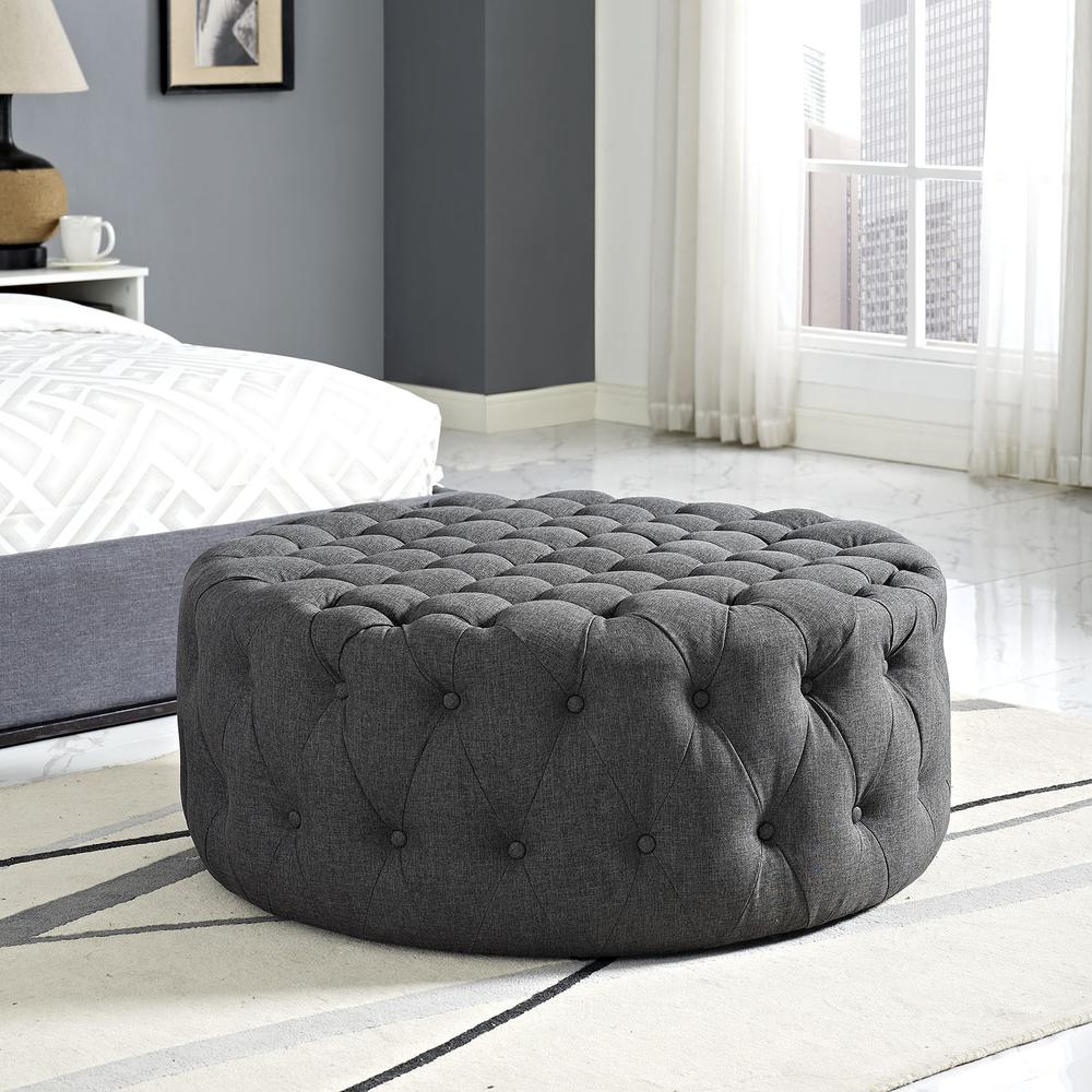 Amour Upholstered Fabric Ottoman. Picture 5