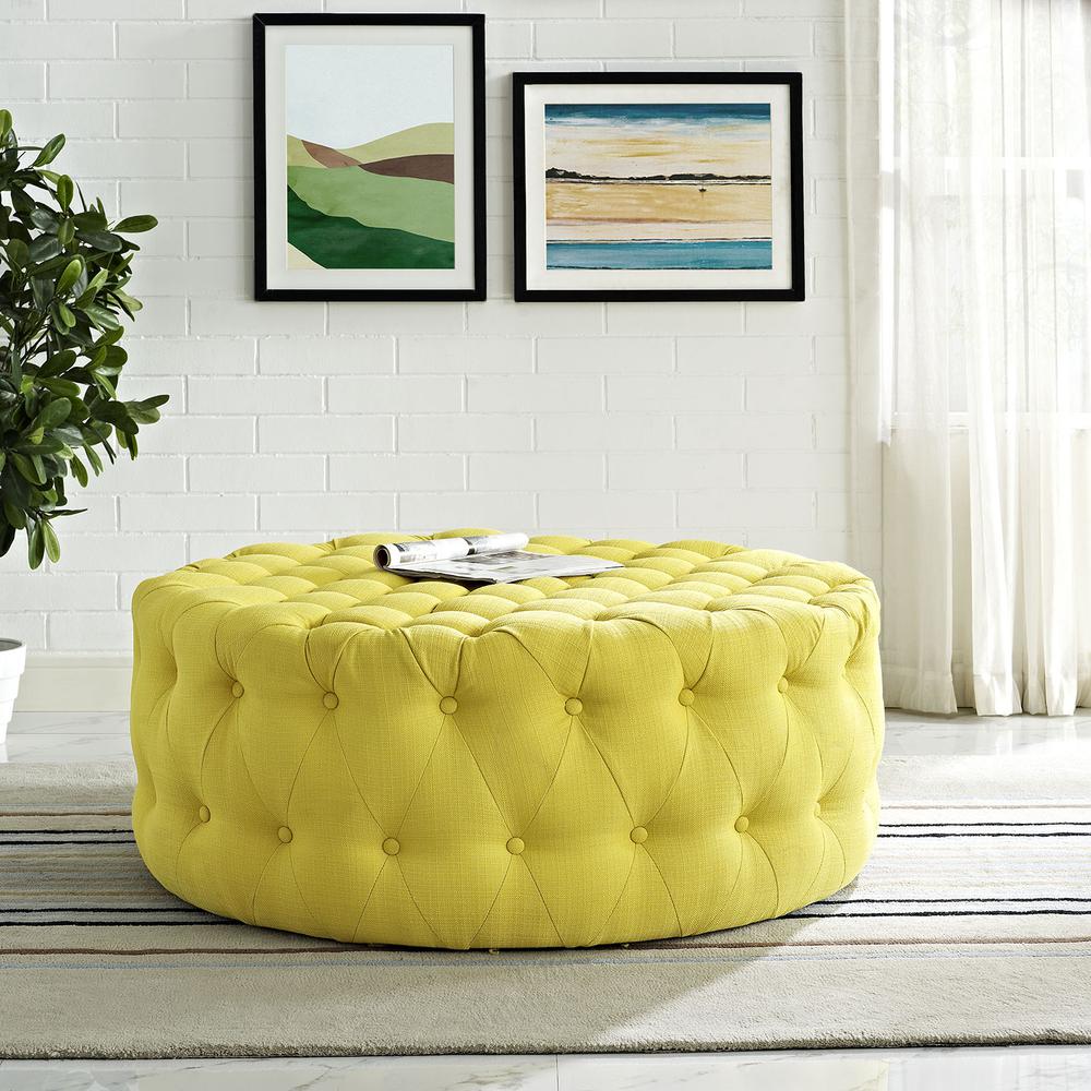 Amour Upholstered Fabric Ottoman. Picture 5