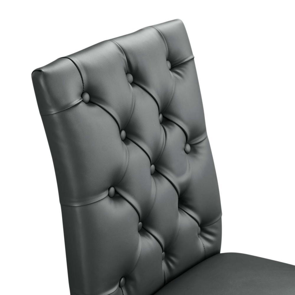 Duchess Button Tufted Vegan Leather Dining Chair. Picture 2