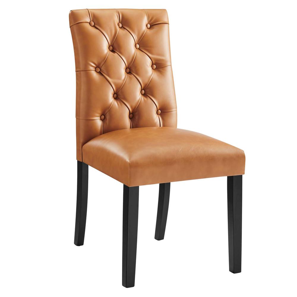 Duchess Button Tufted Vegan Leather Dining Chair. Picture 1