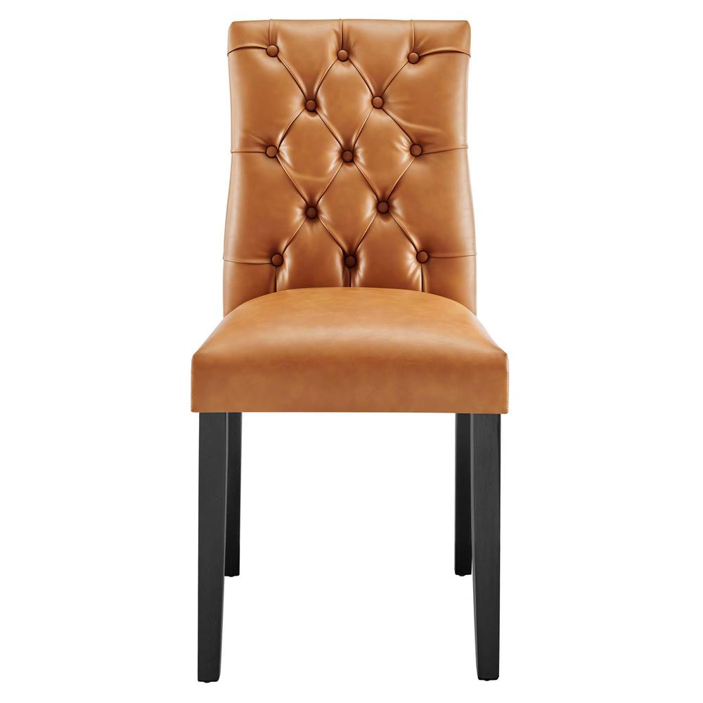 Duchess Button Tufted Vegan Leather Dining Chair. Picture 5