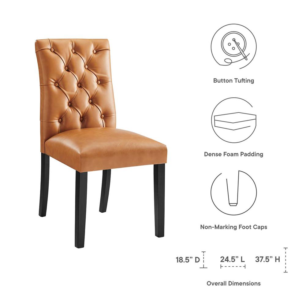 Duchess Button Tufted Vegan Leather Dining Chair. Picture 6