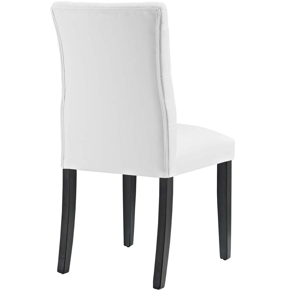 Duchess Button Tufted Vegan Leather Dining Chair. Picture 3