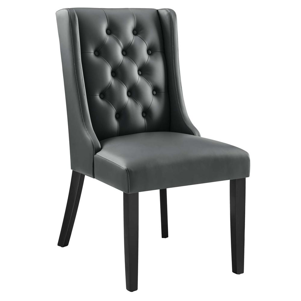Baronet Button Tufted Vegan Leather Dining Chair. Picture 1