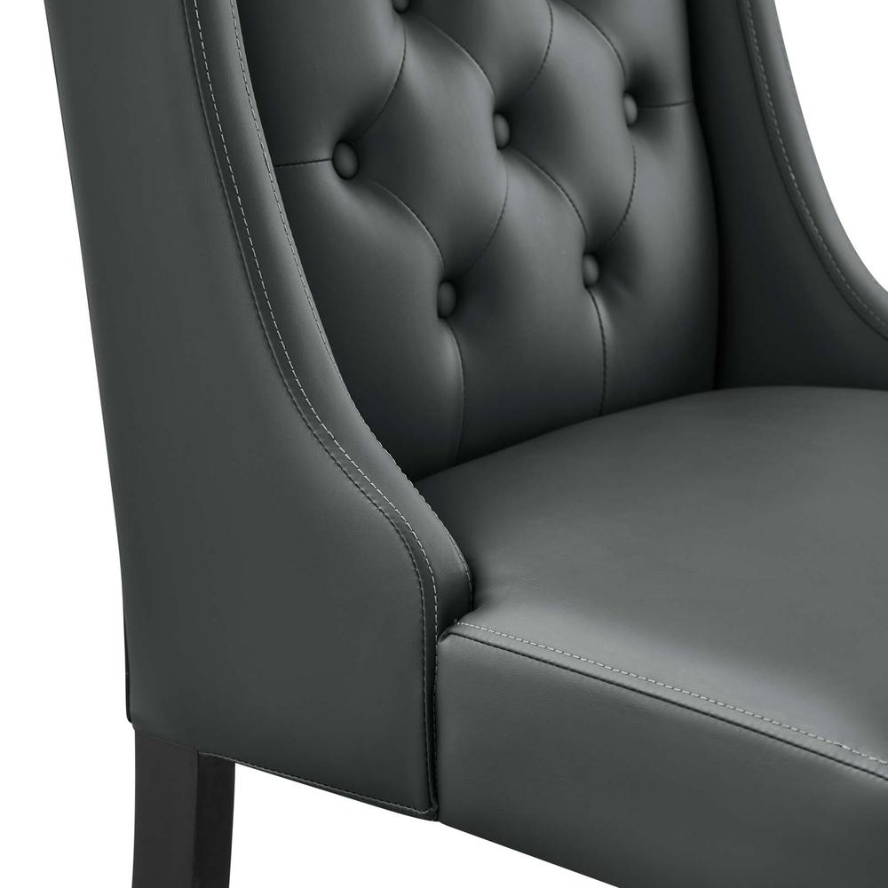 Baronet Button Tufted Vegan Leather Dining Chair. Picture 2