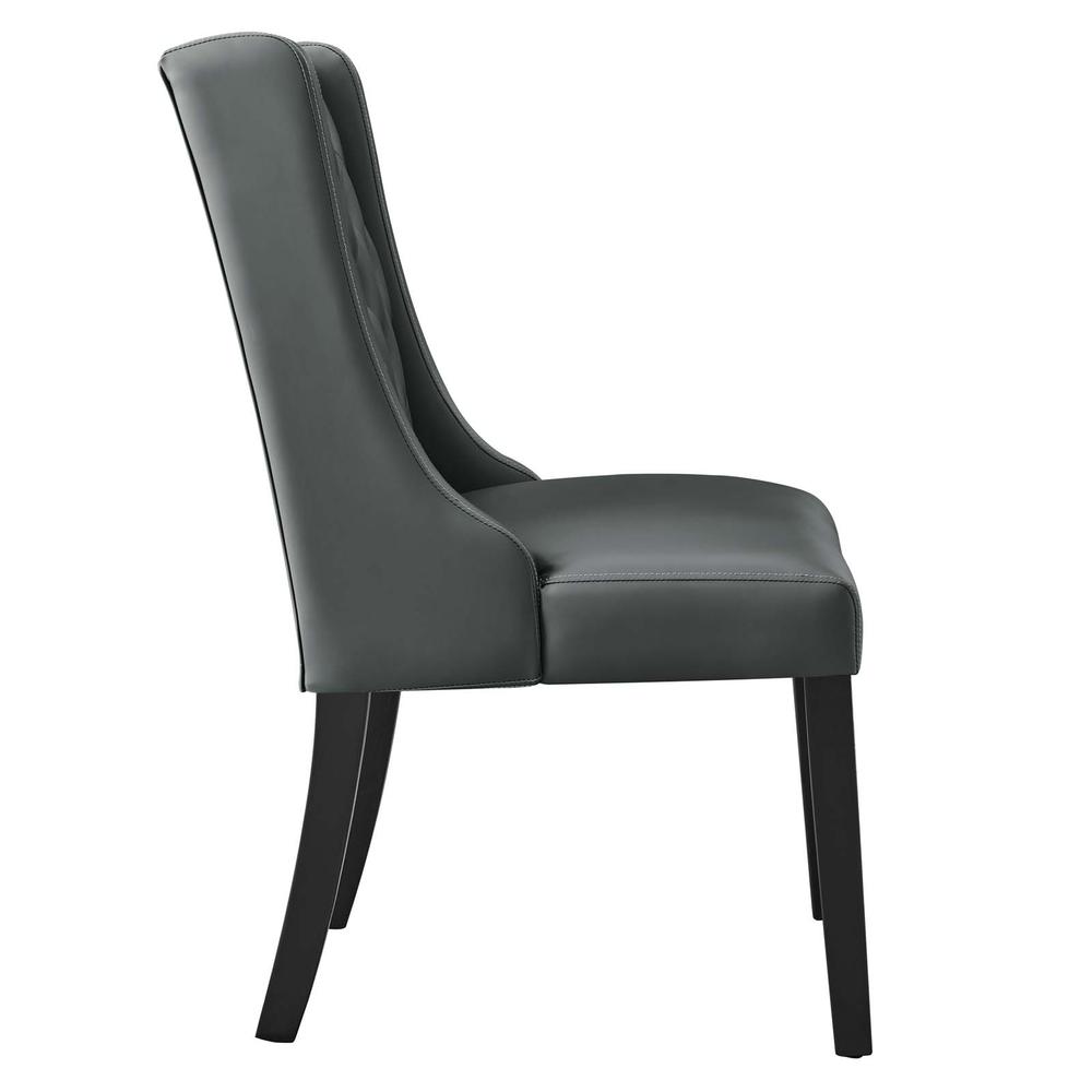 Baronet Button Tufted Vegan Leather Dining Chair. Picture 3