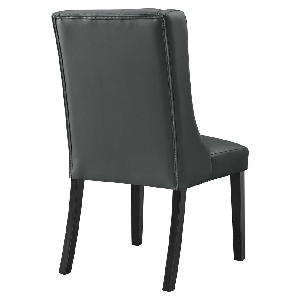 Baronet Button Tufted Vegan Leather Dining Chair. Picture 4