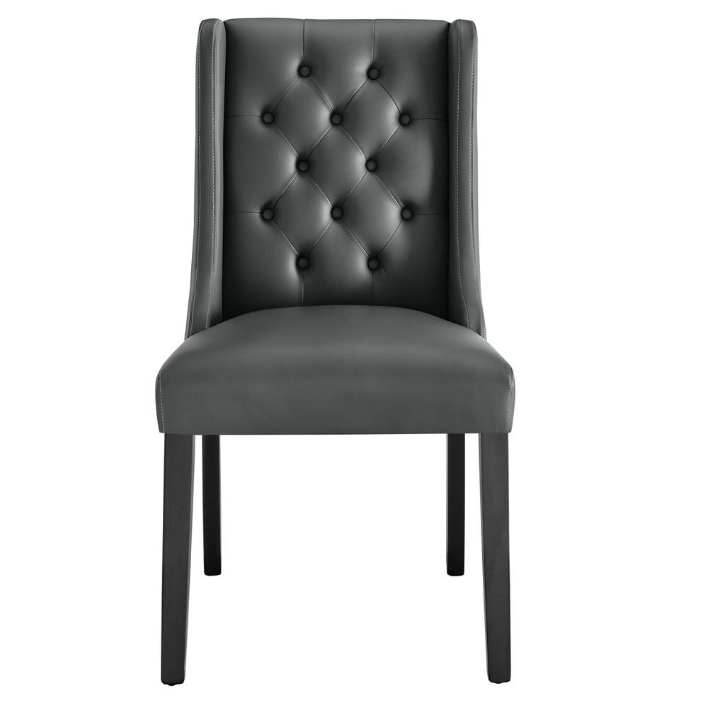 Baronet Button Tufted Vegan Leather Dining Chair. Picture 5
