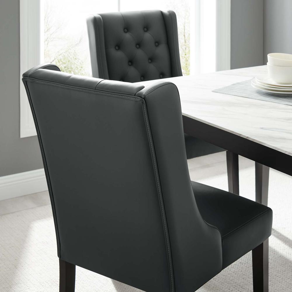 Baronet Button Tufted Vegan Leather Dining Chair. Picture 7