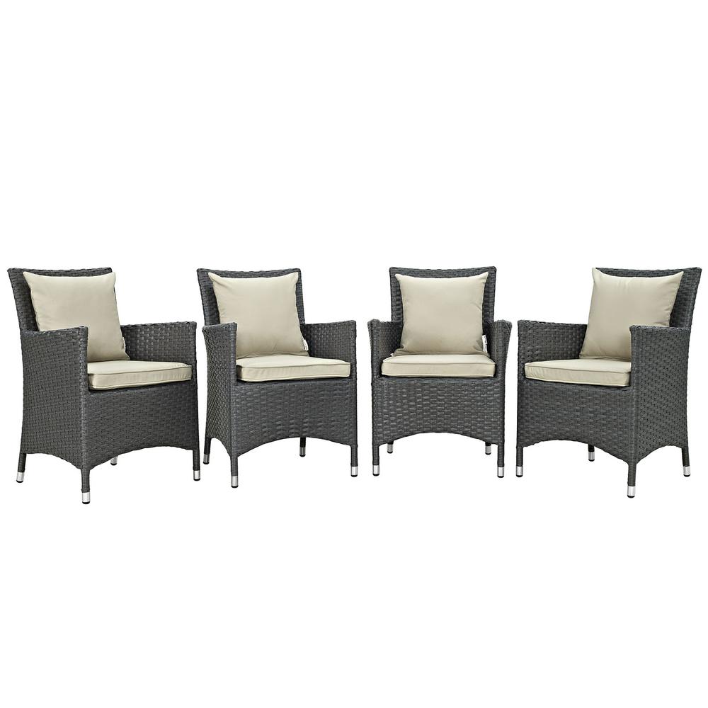 Sojourn 4 Piece Outdoor Patio Sunbrella® Dining Set. The main picture.