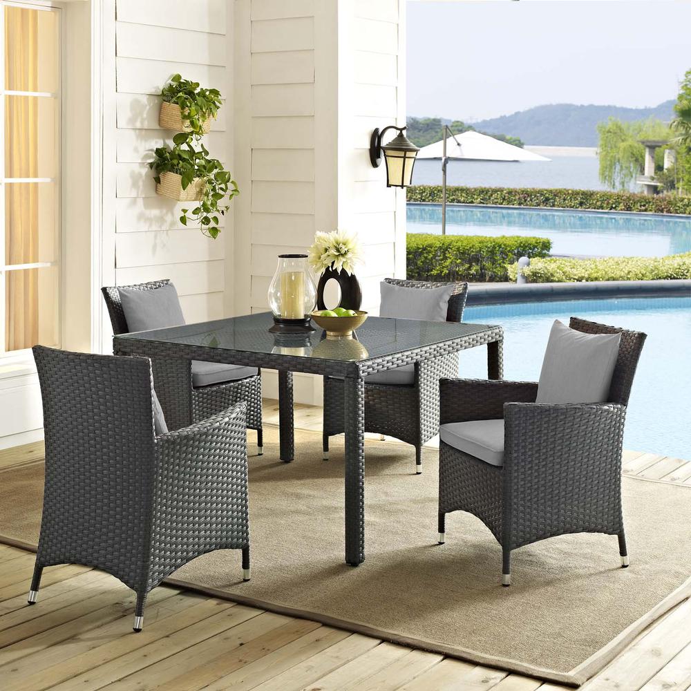 Sojourn 4 Piece Outdoor Patio Sunbrella Dining Set. Picture 5
