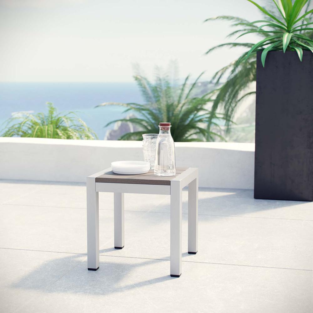 Shore Outdoor Patio Aluminum Side Table. Picture 5