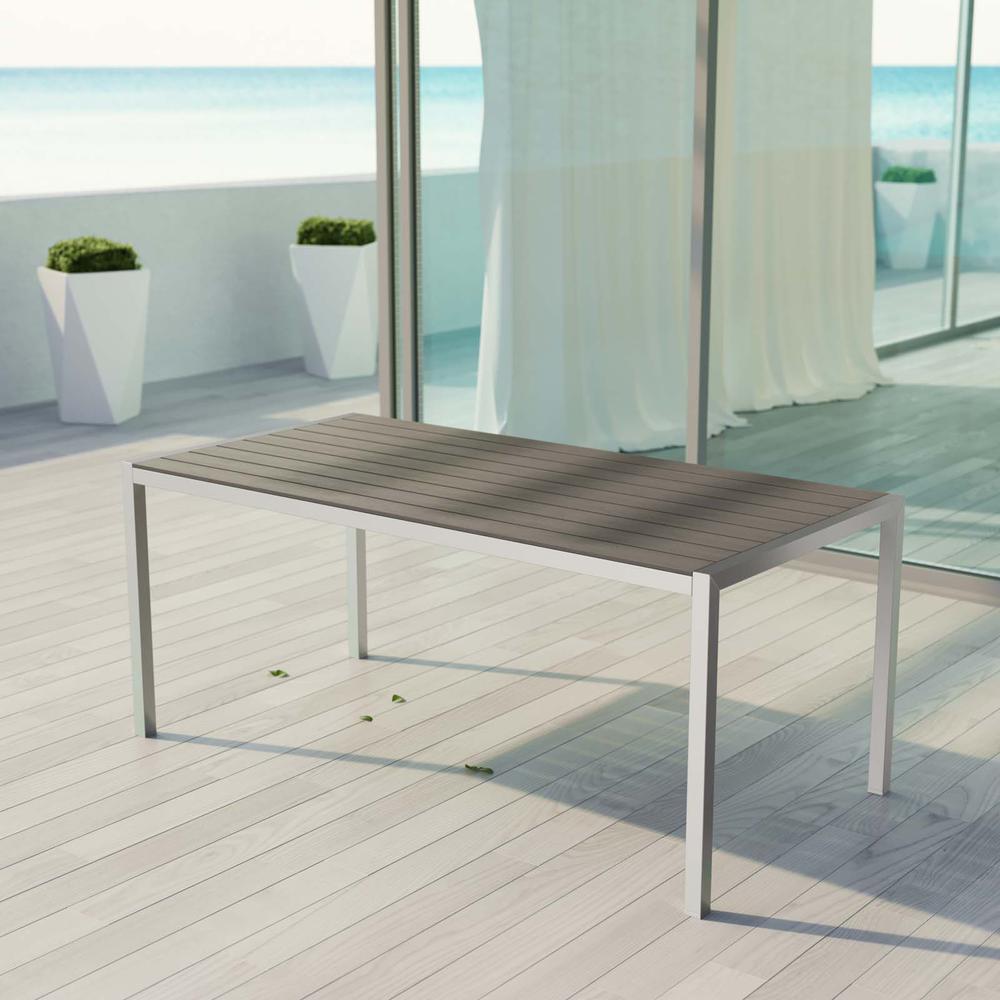 Shore Outdoor Patio Aluminum Dining Table. Picture 5
