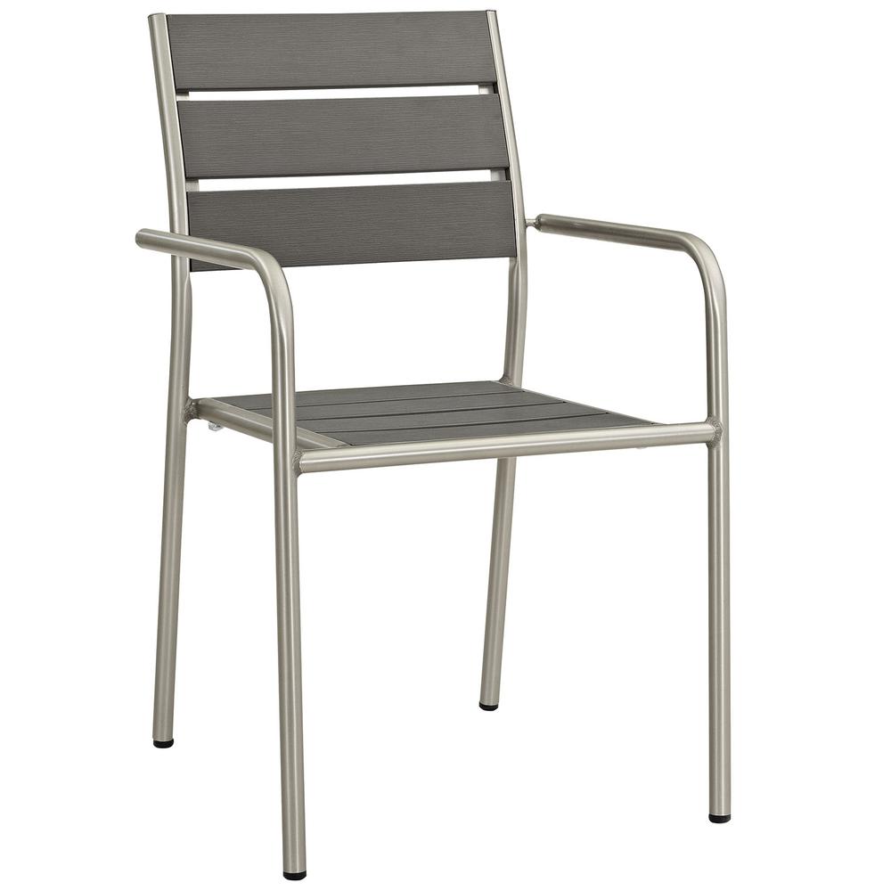 Shore Outdoor Patio Aluminum Dining Rounded Armchair. Picture 1