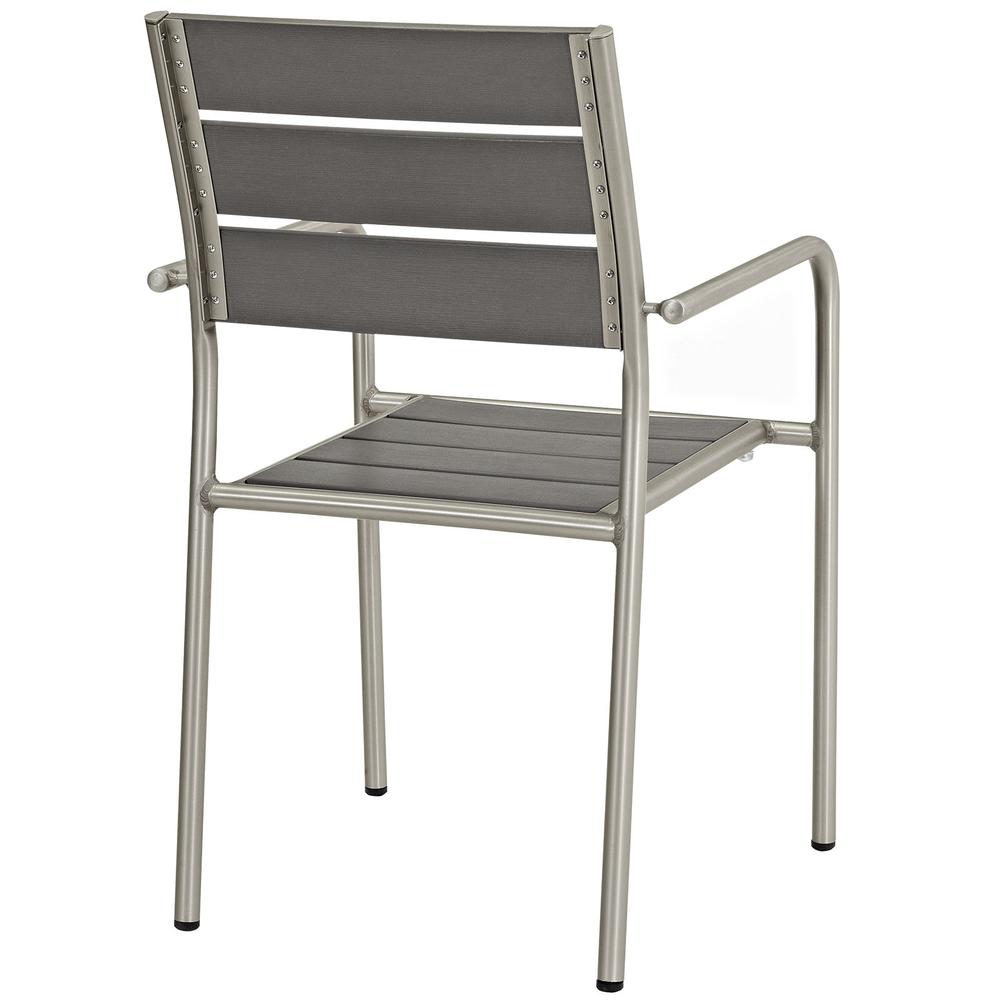 Shore Outdoor Patio Aluminum Dining Rounded Armchair. Picture 3