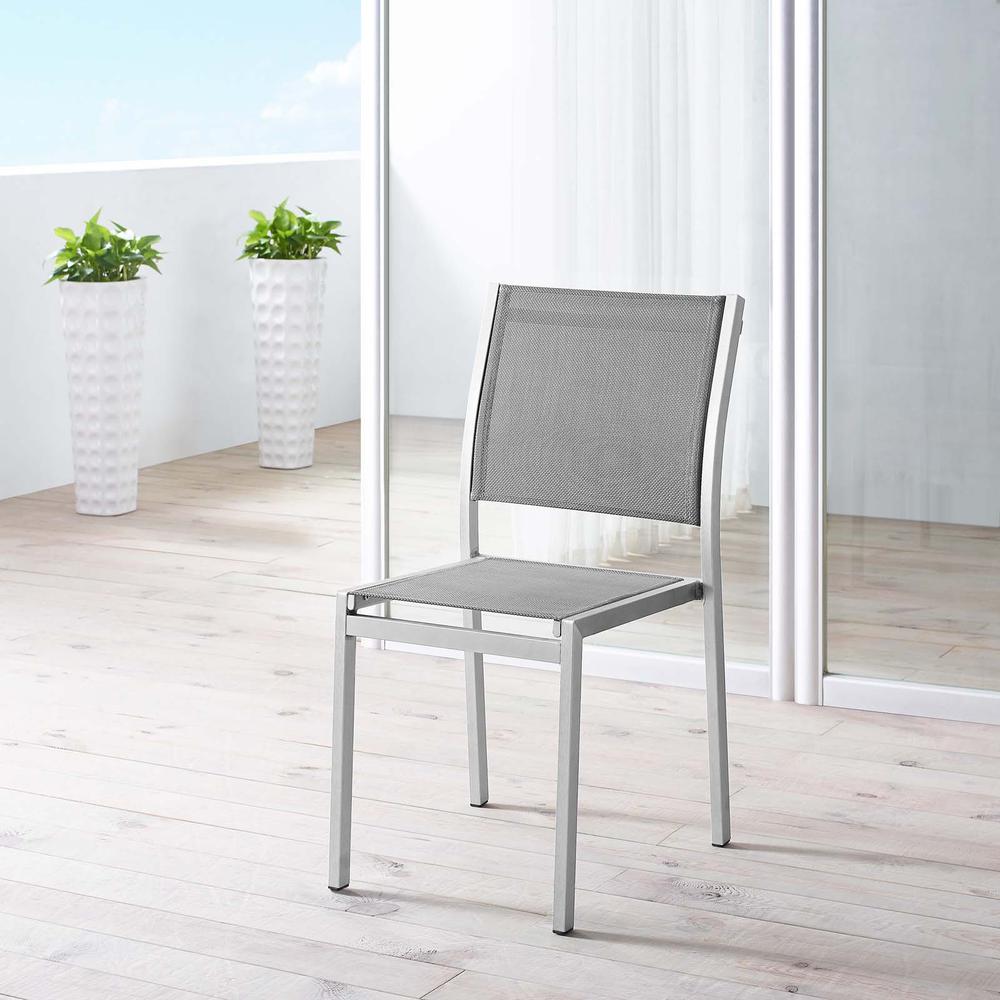 Shore Outdoor Patio Aluminum Dining Side Chair. Picture 4