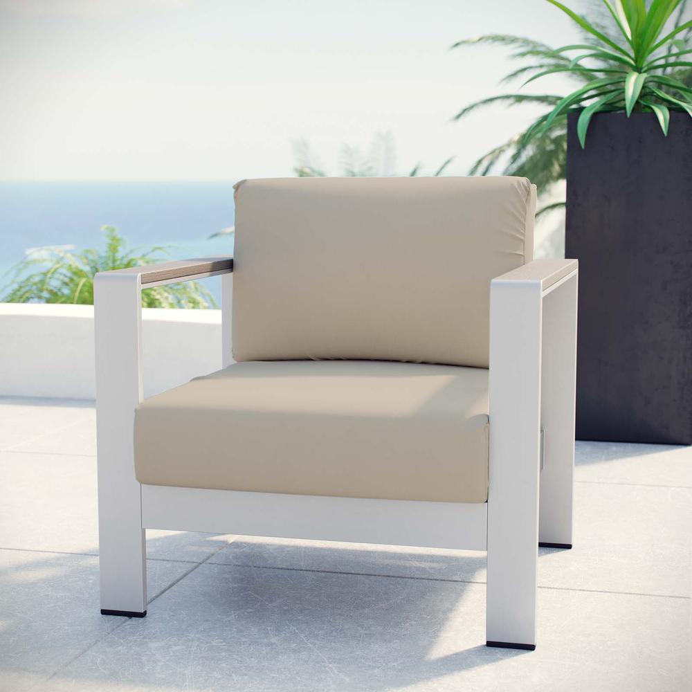 Shore Outdoor Patio Aluminum Armchair. Picture 4