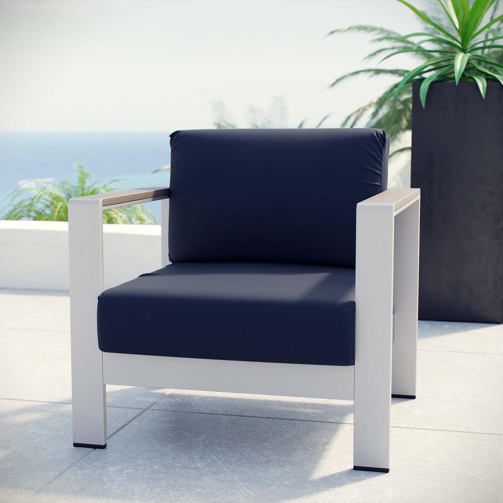 Shore Outdoor Patio Aluminum Armchair. Picture 5