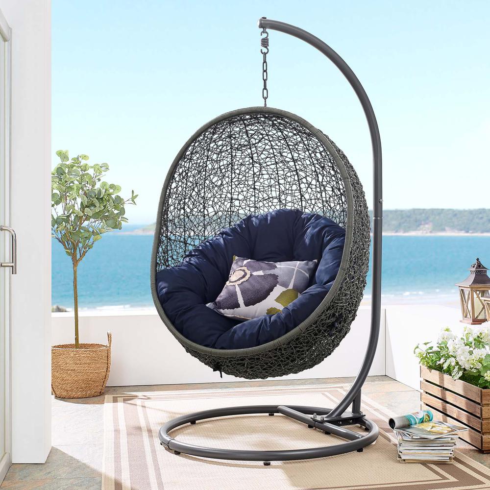 Hide Outdoor Patio Swing Chair With Stand. Picture 8