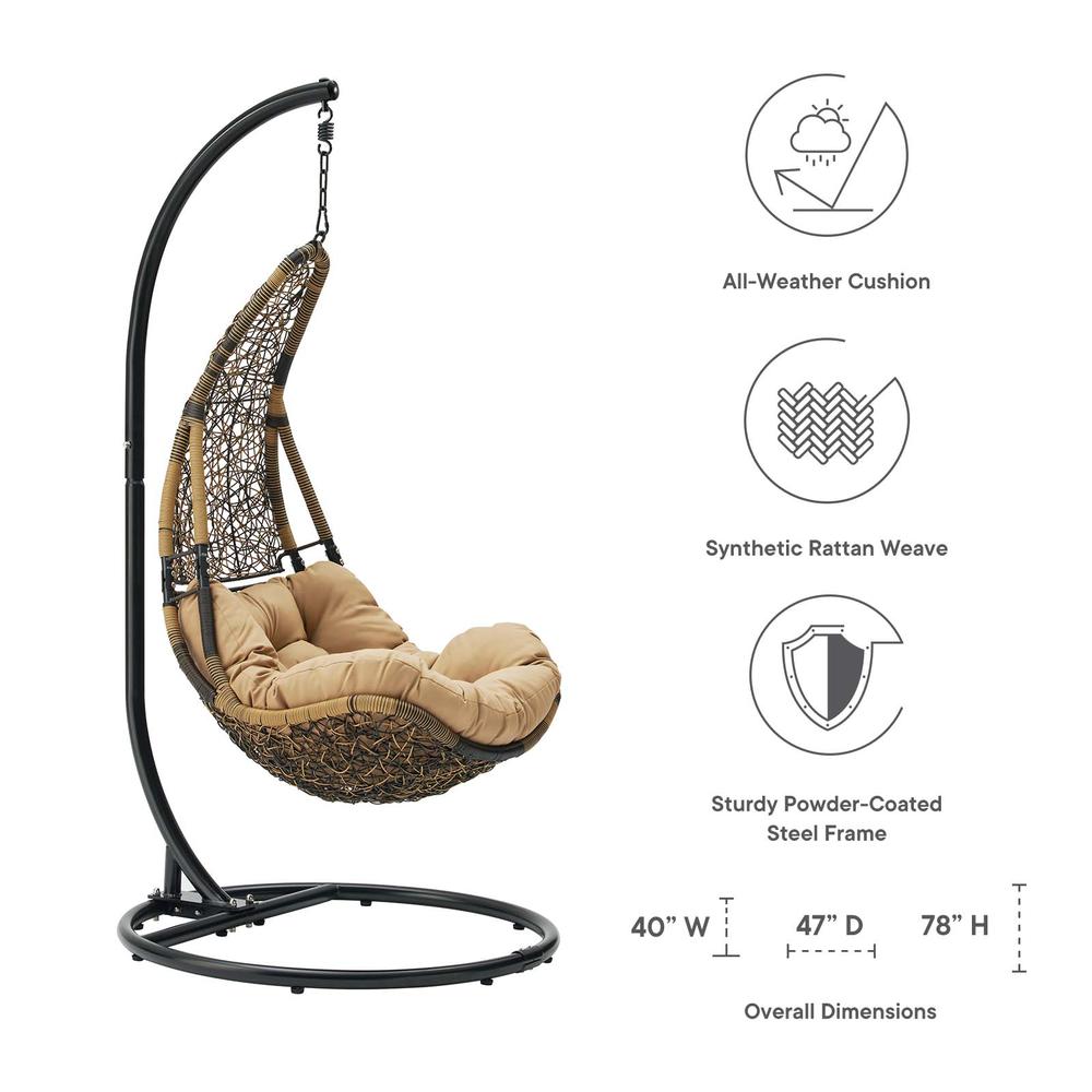 Abate Wicker Rattan Outdoor Patio Swing Chair. Picture 7