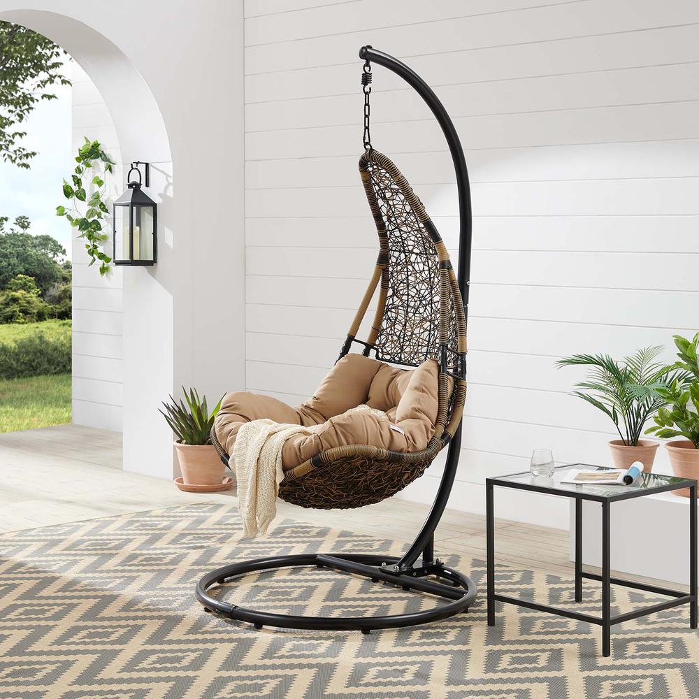Abate Wicker Rattan Outdoor Patio Swing Chair. Picture 8