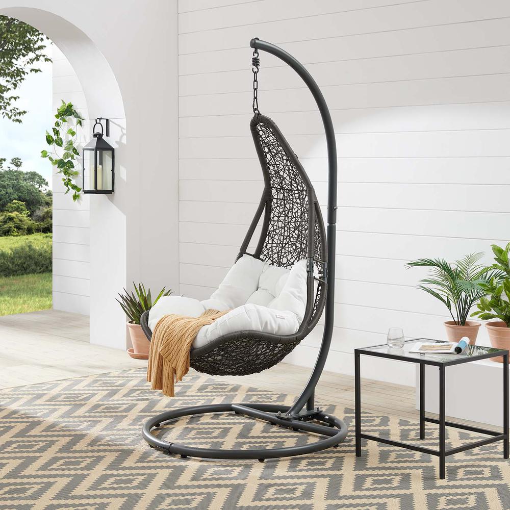 Abate Wicker Rattan Outdoor Patio Swing Chair. Picture 8