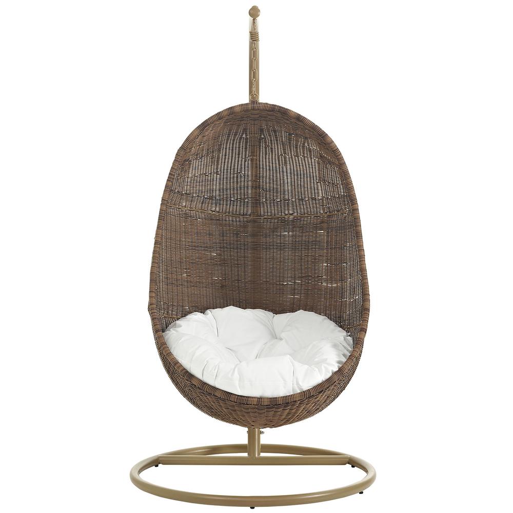 Bean Outdoor Patio Wood Swing Chair With Stand. Picture 2