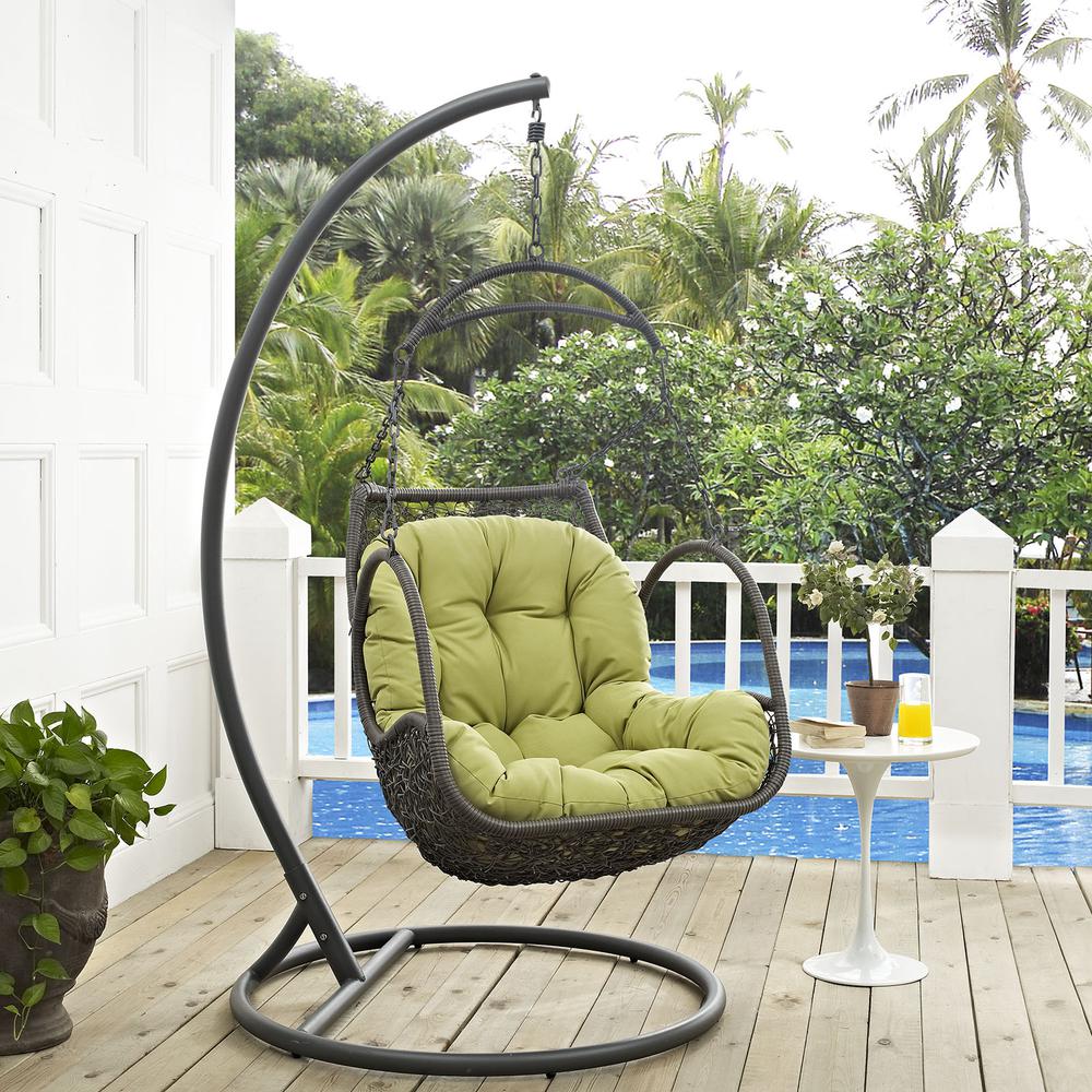Arbor Outdoor Patio Wood Swing Chair. Picture 5