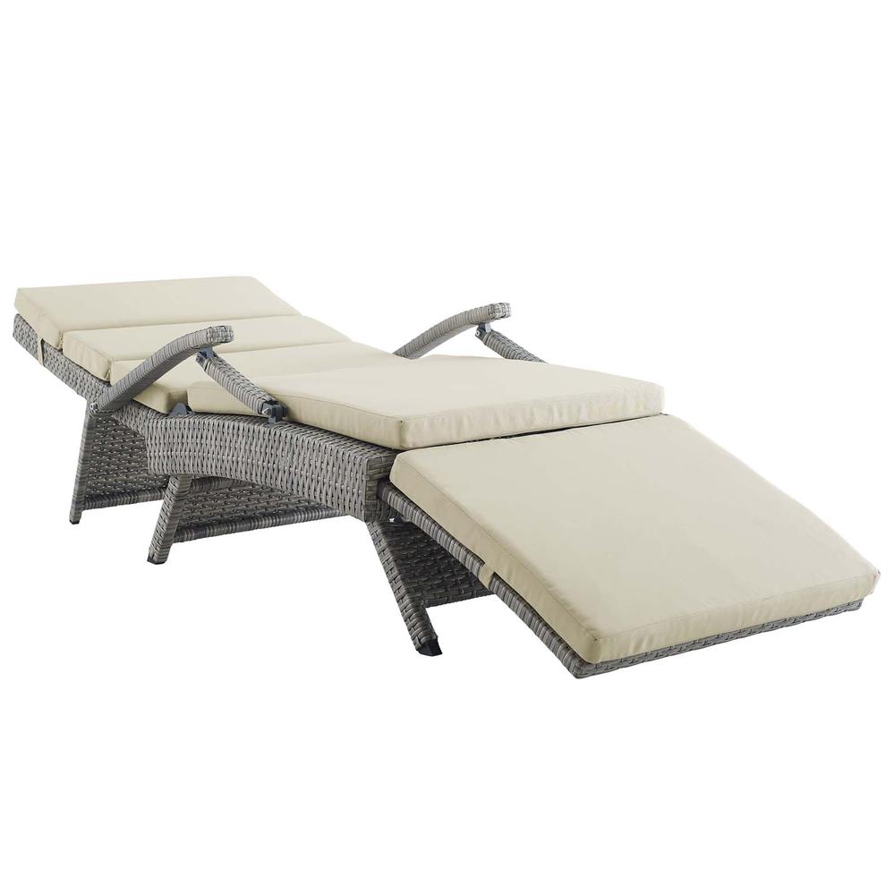 Envisage Chaise Outdoor Patio Wicker Rattan Lounge Chair. Picture 4