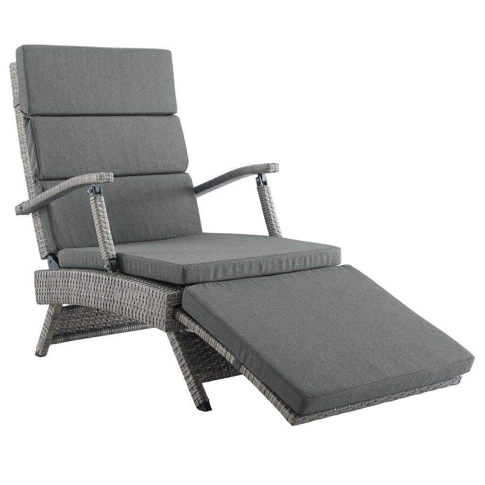 Envisage Chaise Outdoor Patio Wicker Rattan Lounge Chair. Picture 7