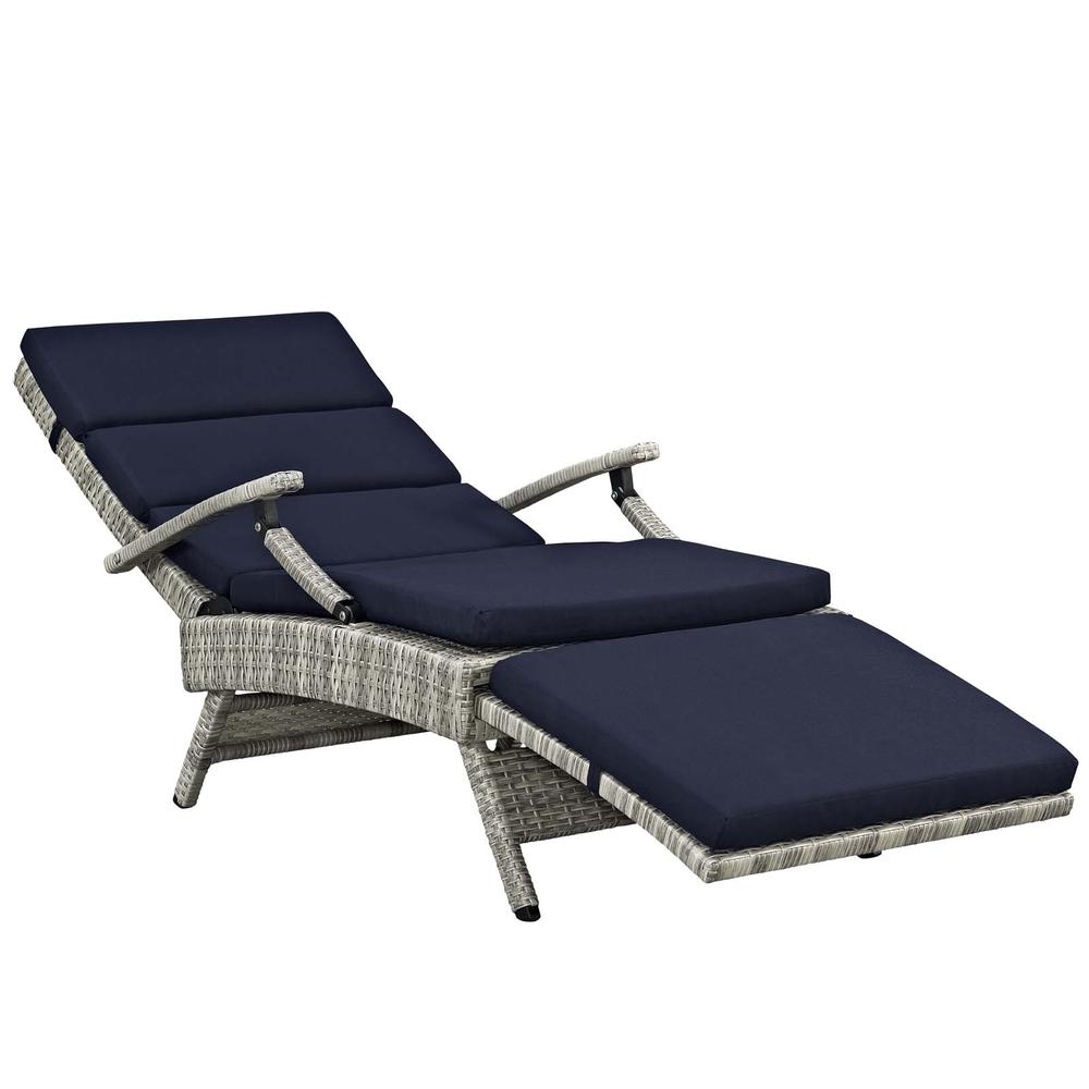 Envisage Chaise Outdoor Patio Wicker Rattan Lounge Chair. Picture 4