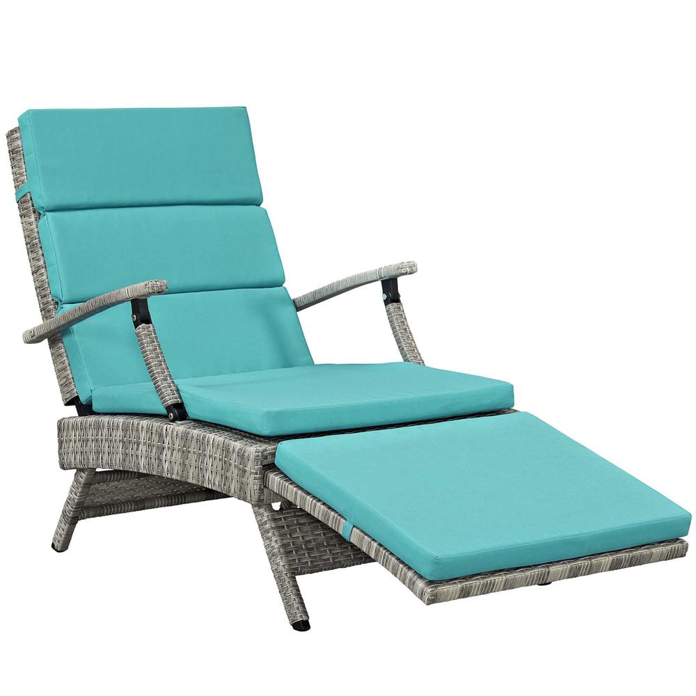 Envisage Chaise Outdoor Patio Wicker Rattan Lounge Chair. Picture 2