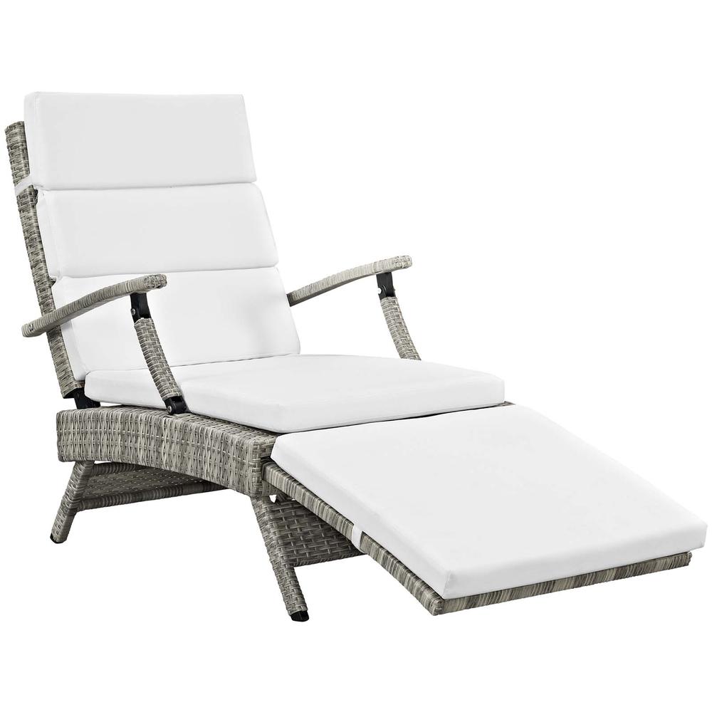 Envisage Chaise Outdoor Patio Wicker Rattan Lounge Chair. Picture 2