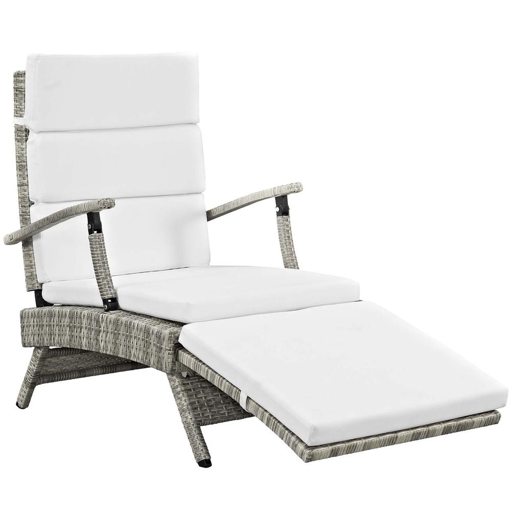 Envisage Chaise Outdoor Patio Wicker Rattan Lounge Chair. Picture 6