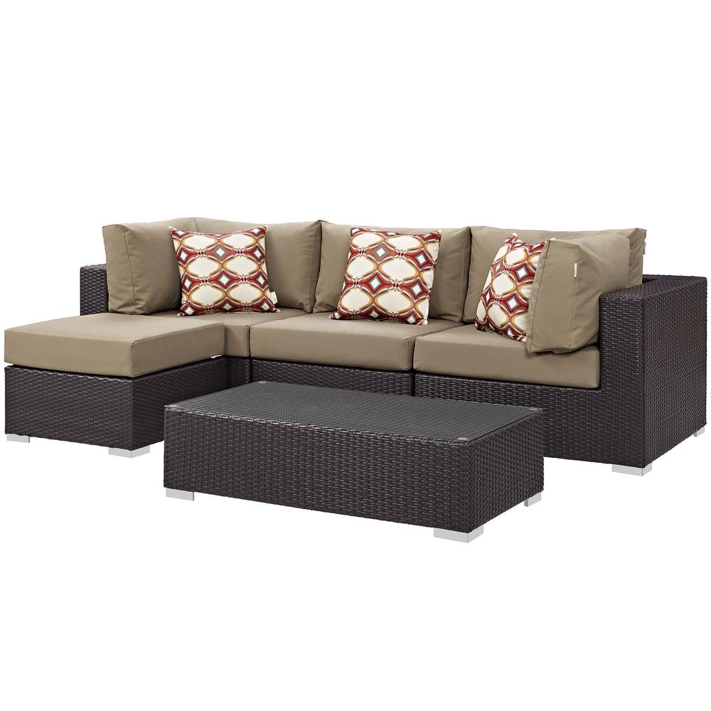 Convene 5 Piece Outdoor Patio Sectional Set. The main picture.