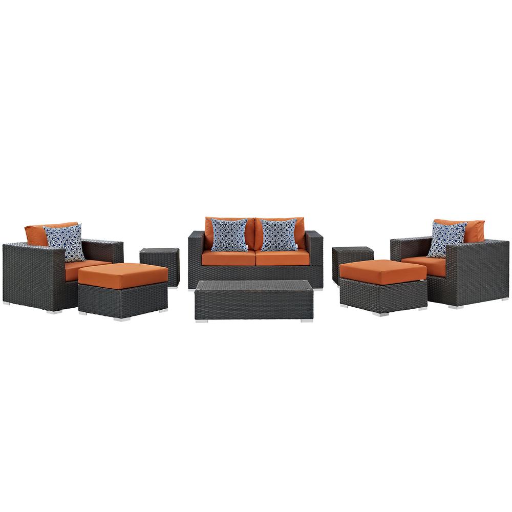 Sojourn 8 Piece Outdoor Patio Sunbrella Sectional Set. The main picture.