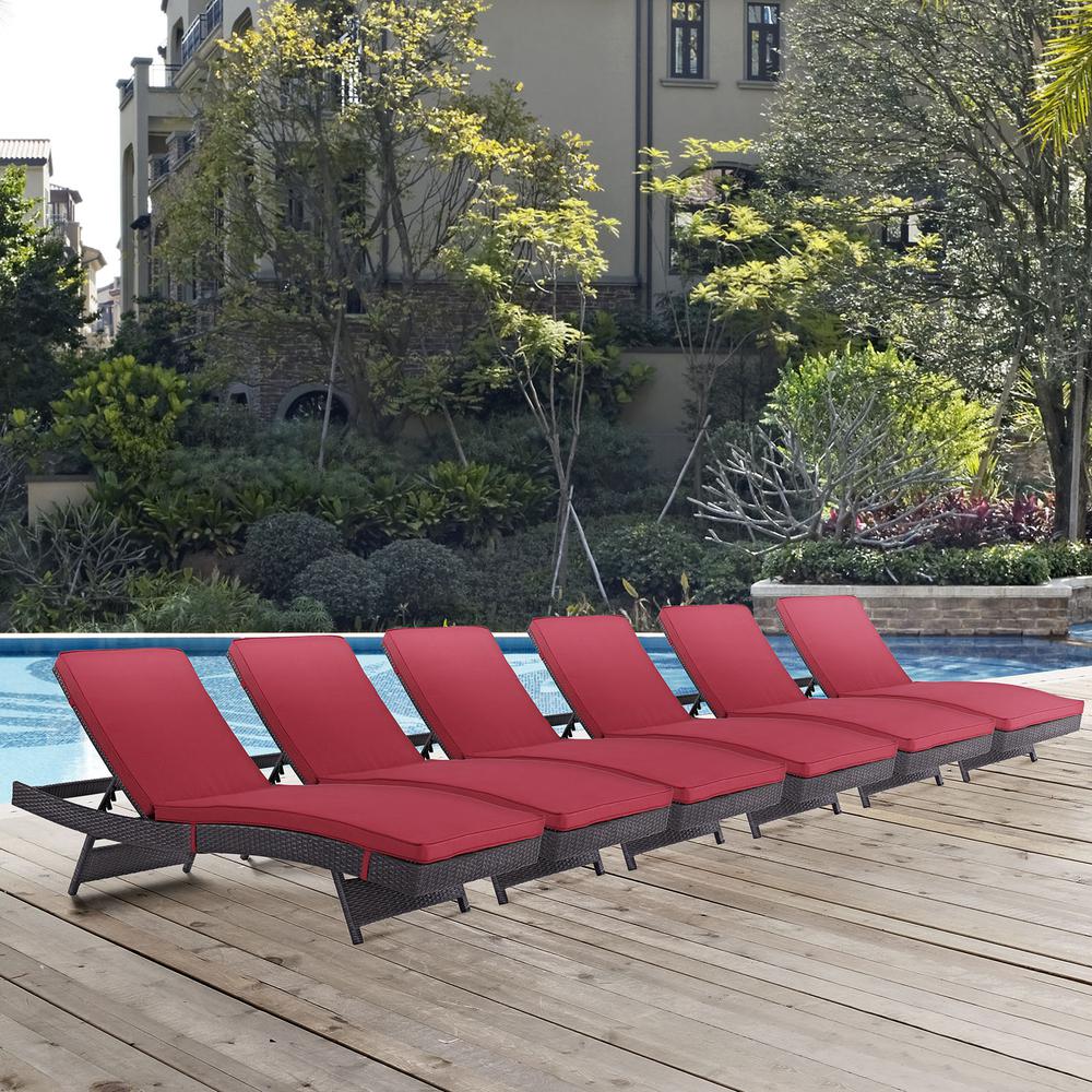 Convene Chaise Outdoor Patio Set of 6. Picture 6