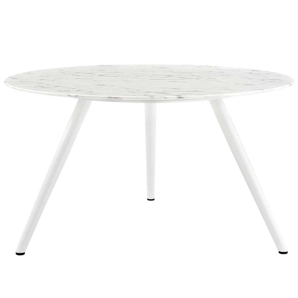 Lippa 54" Round Artificial Marble Dining Table with Tripod Base. Picture 2
