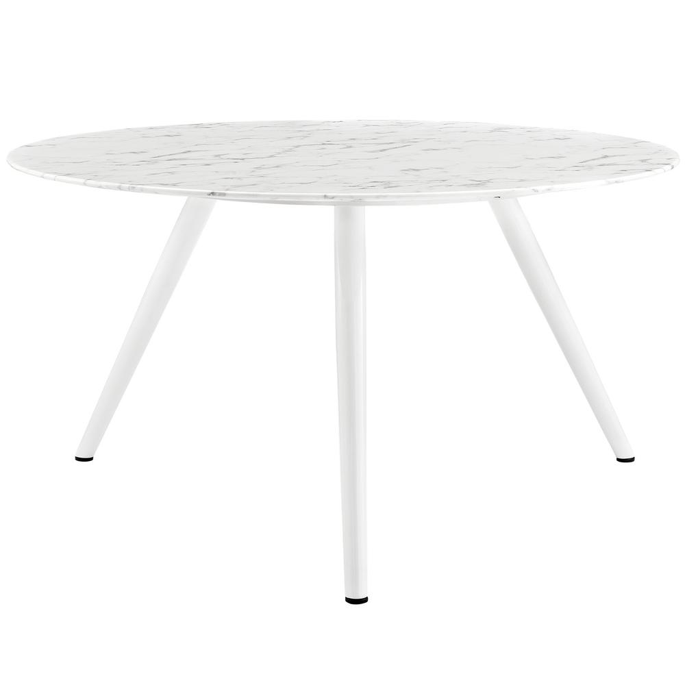 Lippa 54" Round Artificial Marble Dining Table with Tripod Base. Picture 3