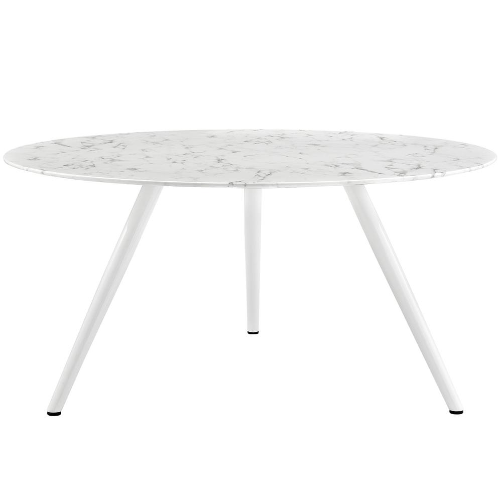 Lippa 60" Round Artificial Marble Dining Table with Tripod Base. Picture 1