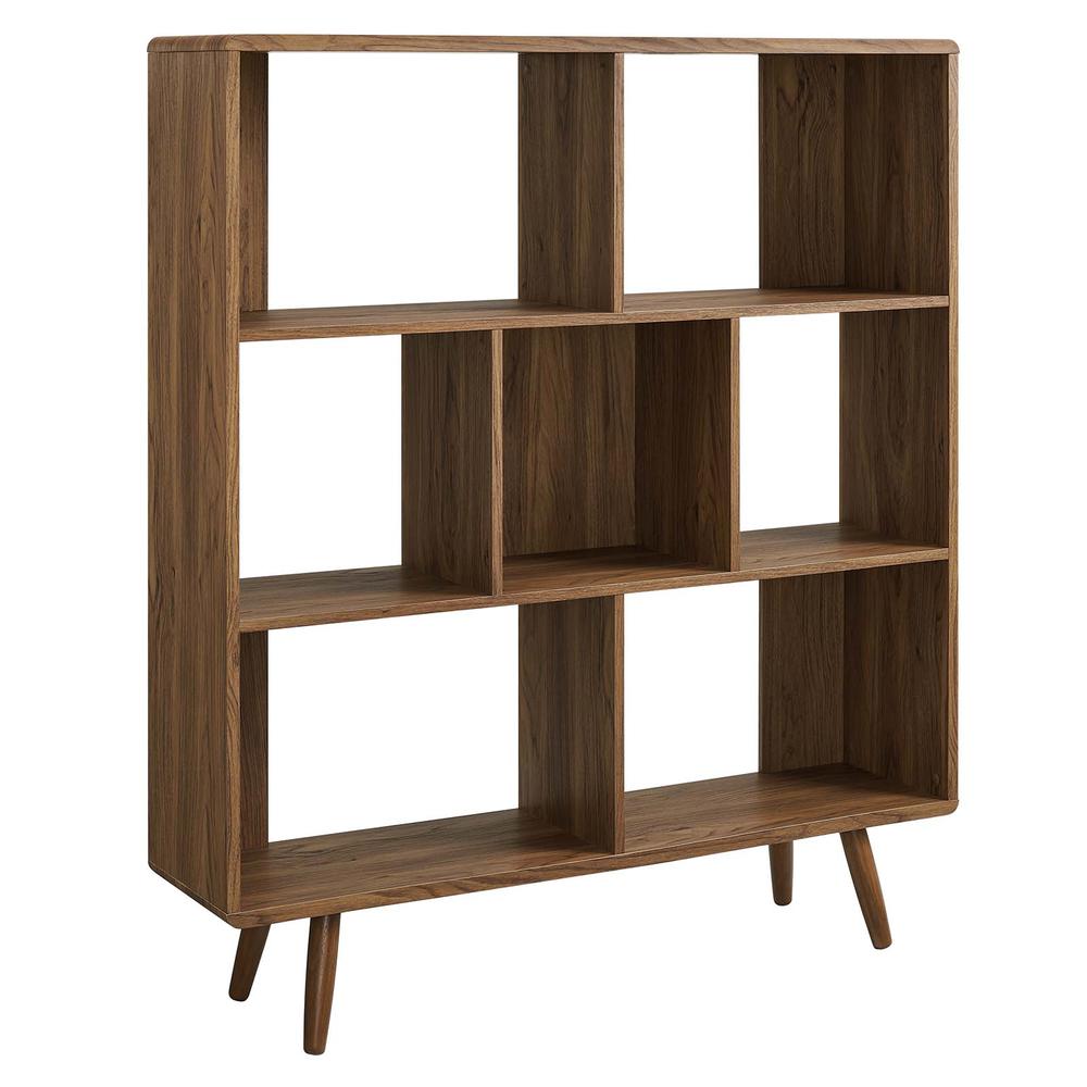 Transmit 7 Shelf Wood Grain Bookcase. Picture 1
