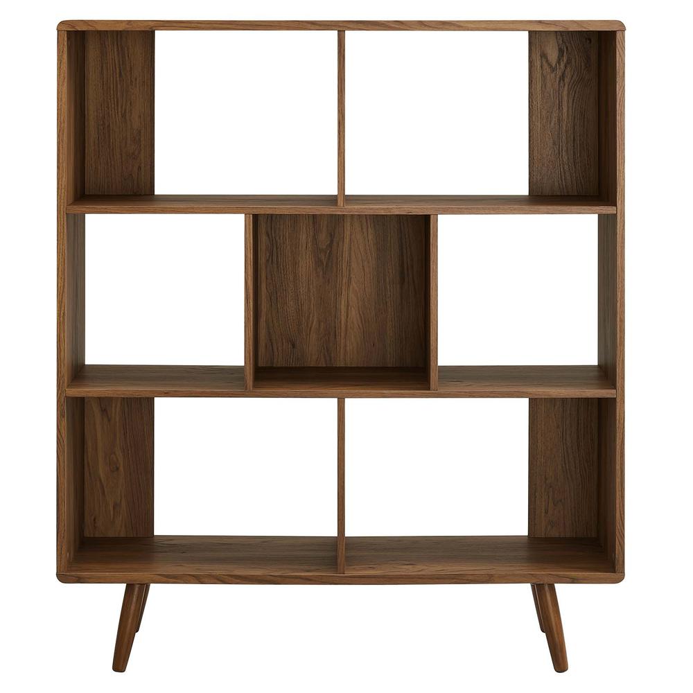 Transmit 7 Shelf Wood Grain Bookcase. Picture 3