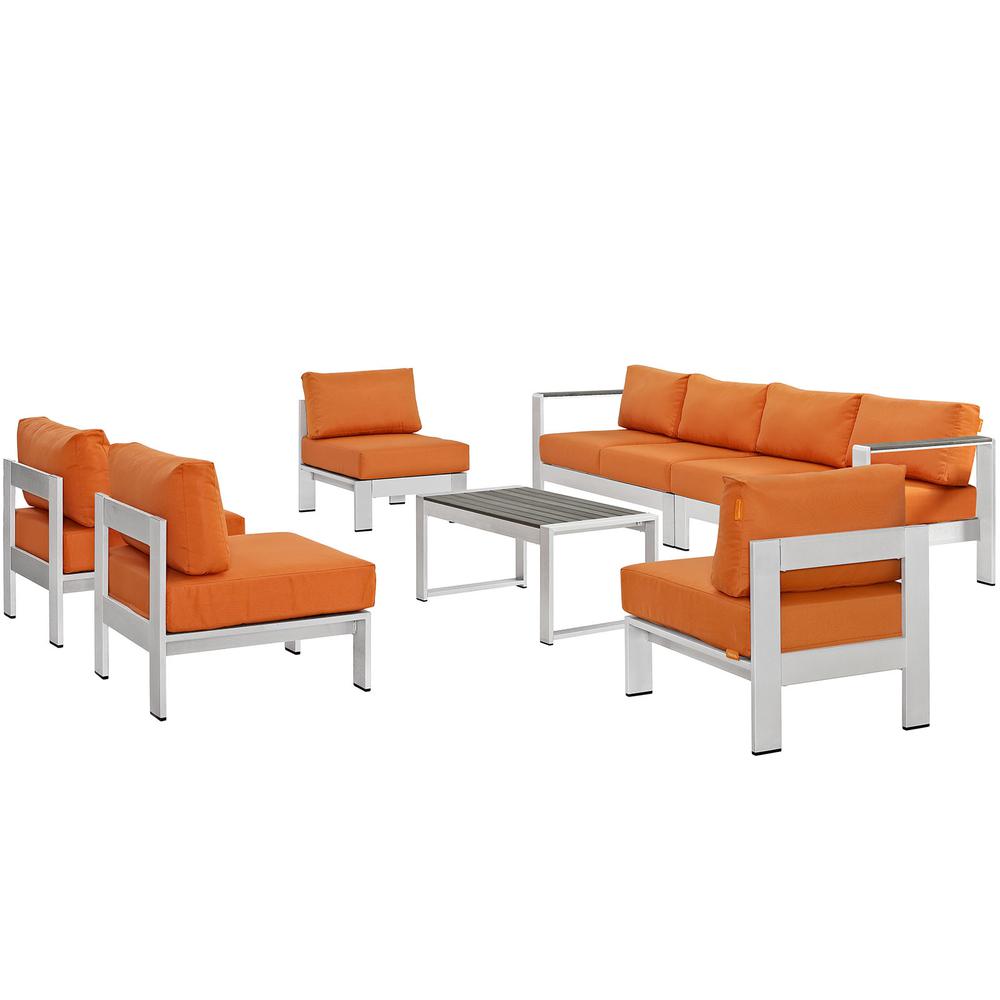 Shore 7 Piece Outdoor Patio Sectional Sofa Set. The main picture.