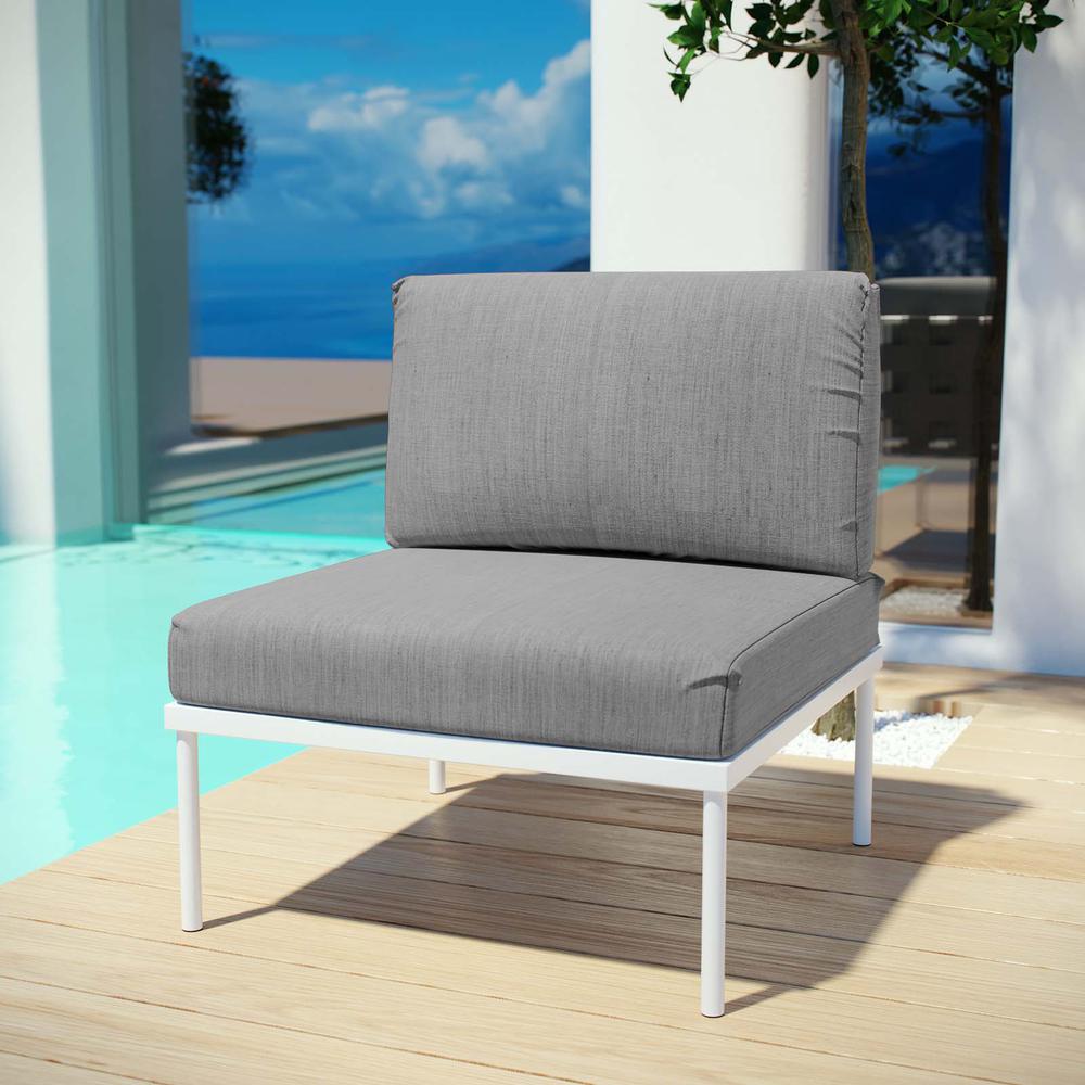 Harmony Armless Outdoor Patio Aluminum Chair. Picture 6