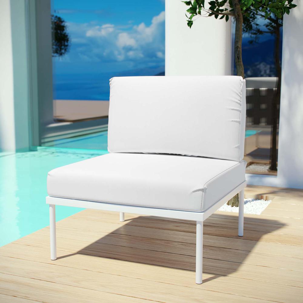 Harmony Armless Outdoor Patio Aluminum Chair. Picture 5