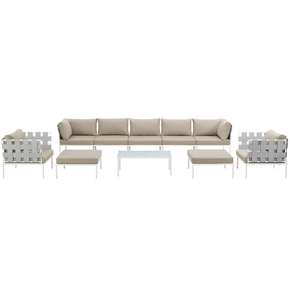 Harmony 10 Piece Outdoor Patio Aluminum Sectional Sofa Set. Picture 4