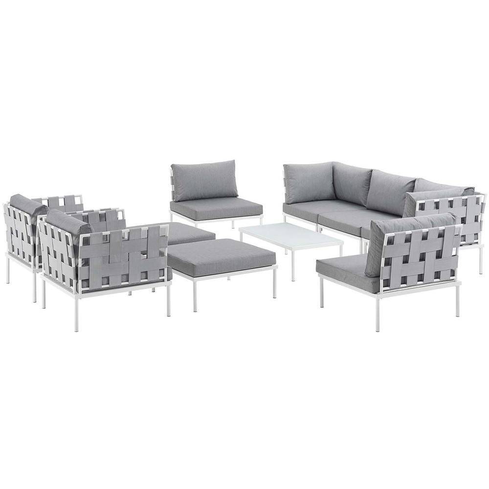 Harmony 10 Piece Outdoor Patio Aluminum Sectional Sofa Set. Picture 1
